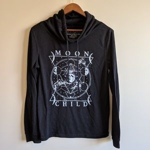 Moon Sweater Witchy Gothic Black Hoodie Moonchild